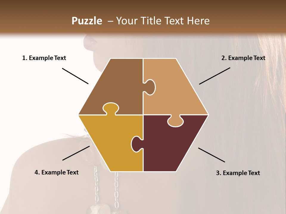 Back Side Shot Of Young And Beautiful Red Haired With Stones Necklace On Shoulder PowerPoint Template