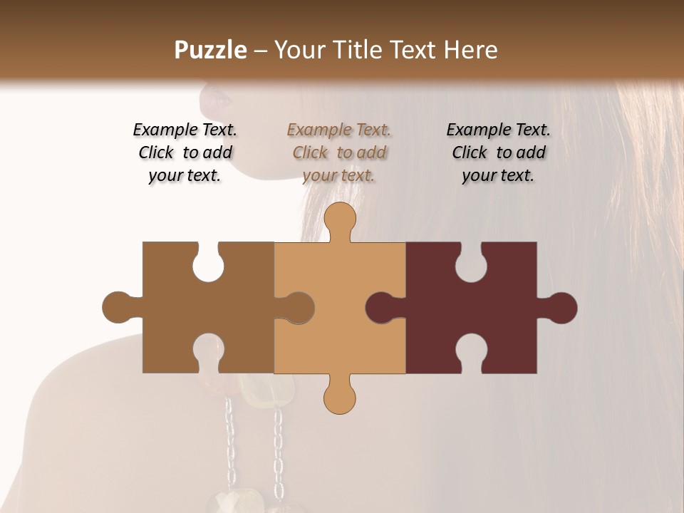 Back Side Shot Of Young And Beautiful Red Haired With Stones Necklace On Shoulder PowerPoint Template