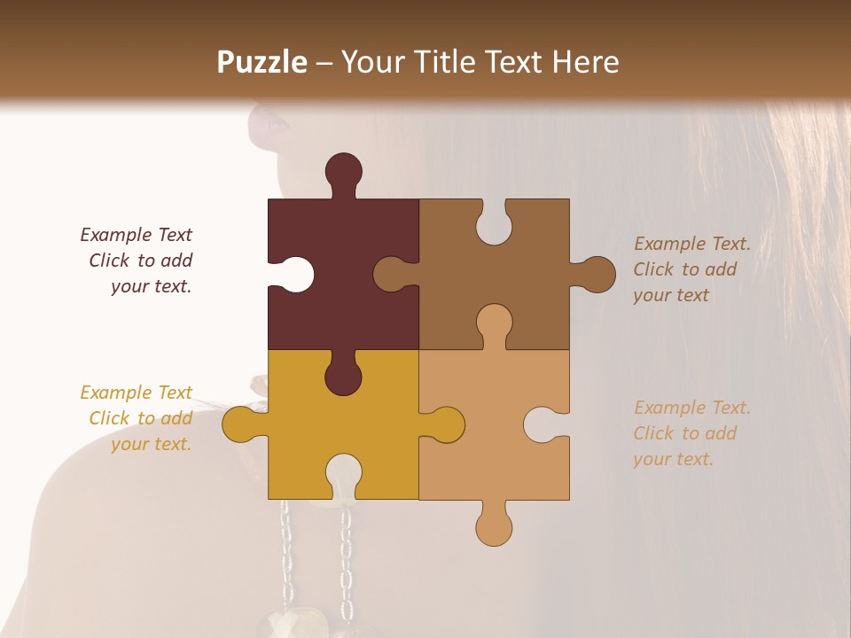 Back Side Shot Of Young And Beautiful Red Haired With Stones Necklace On Shoulder PowerPoint Template