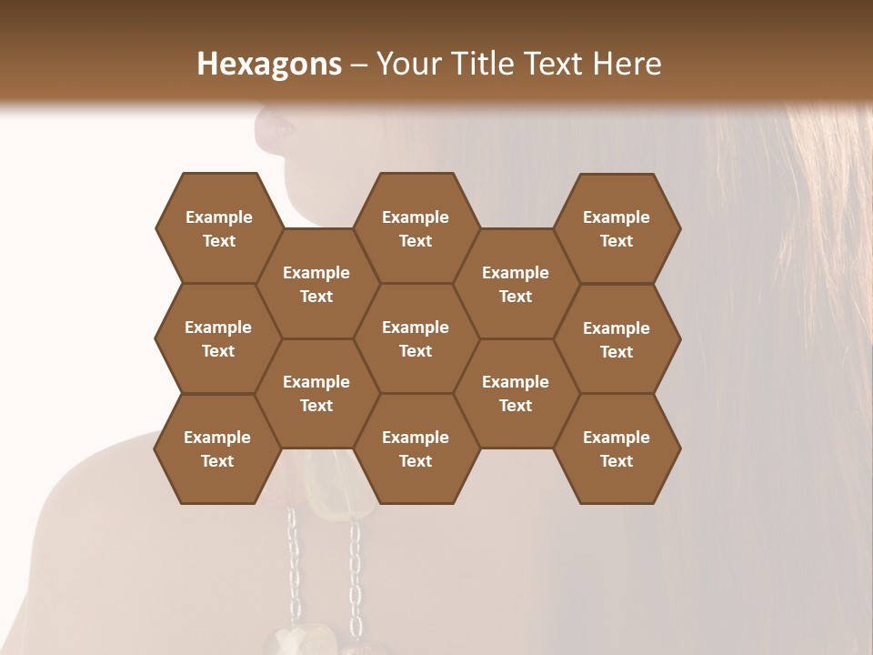 Back Side Shot Of Young And Beautiful Red Haired With Stones Necklace On Shoulder PowerPoint Template