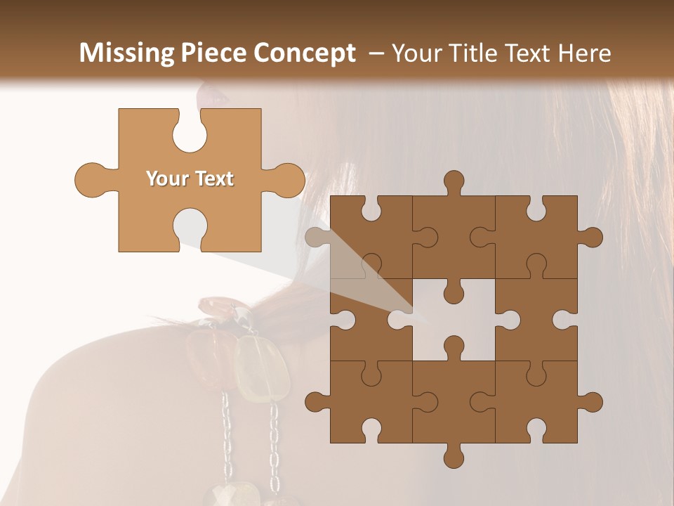 Back Side Shot Of Young And Beautiful Red Haired With Stones Necklace On Shoulder PowerPoint Template