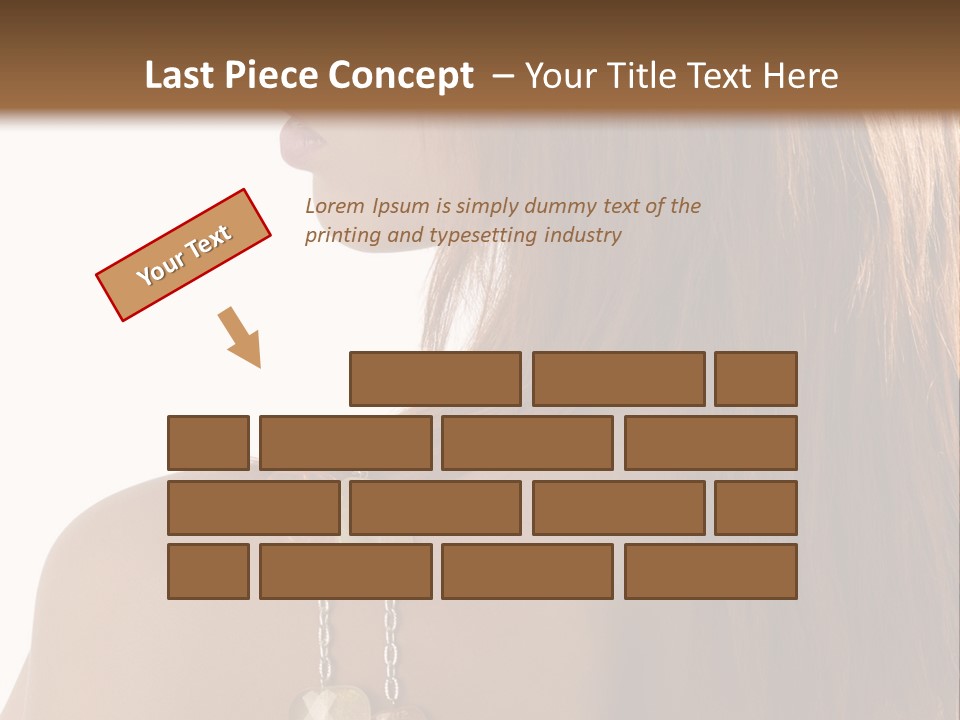 Back Side Shot Of Young And Beautiful Red Haired With Stones Necklace On Shoulder PowerPoint Template