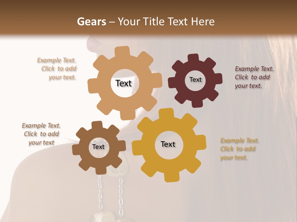 Back Side Shot Of Young And Beautiful Red Haired With Stones Necklace On Shoulder PowerPoint Template