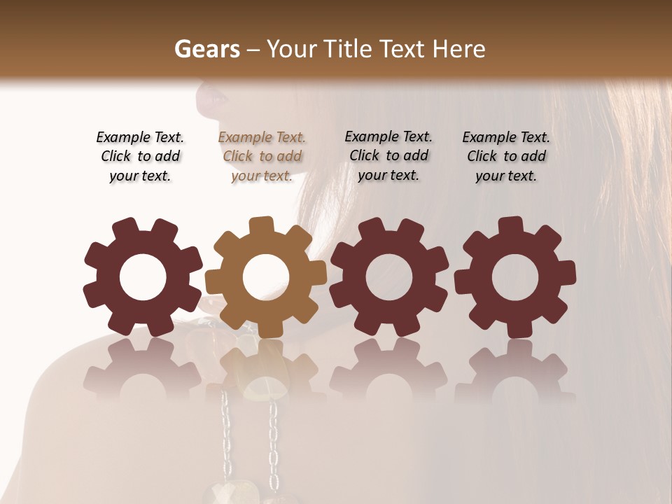 Back Side Shot Of Young And Beautiful Red Haired With Stones Necklace On Shoulder PowerPoint Template