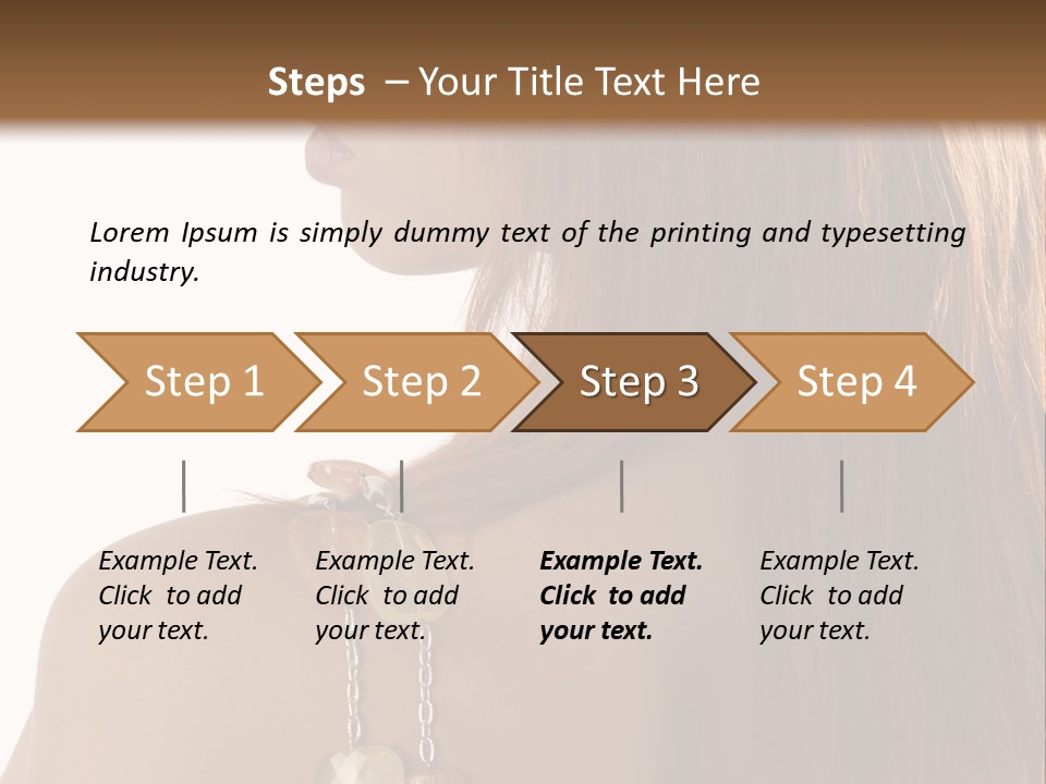 Back Side Shot Of Young And Beautiful Red Haired With Stones Necklace On Shoulder PowerPoint Template