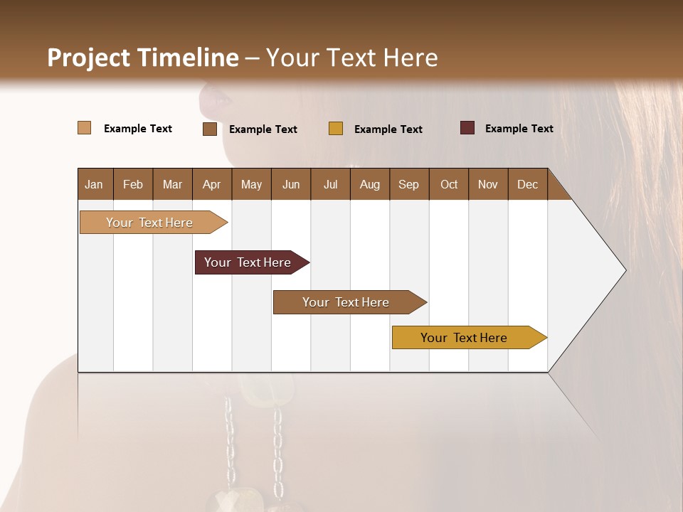 Back Side Shot Of Young And Beautiful Red Haired With Stones Necklace On Shoulder PowerPoint Template