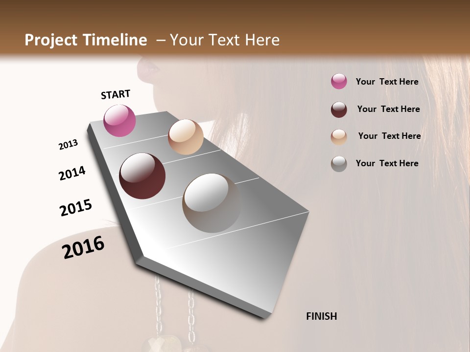 Back Side Shot Of Young And Beautiful Red Haired With Stones Necklace On Shoulder PowerPoint Template