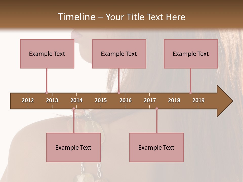 Back Side Shot Of Young And Beautiful Red Haired With Stones Necklace On Shoulder PowerPoint Template