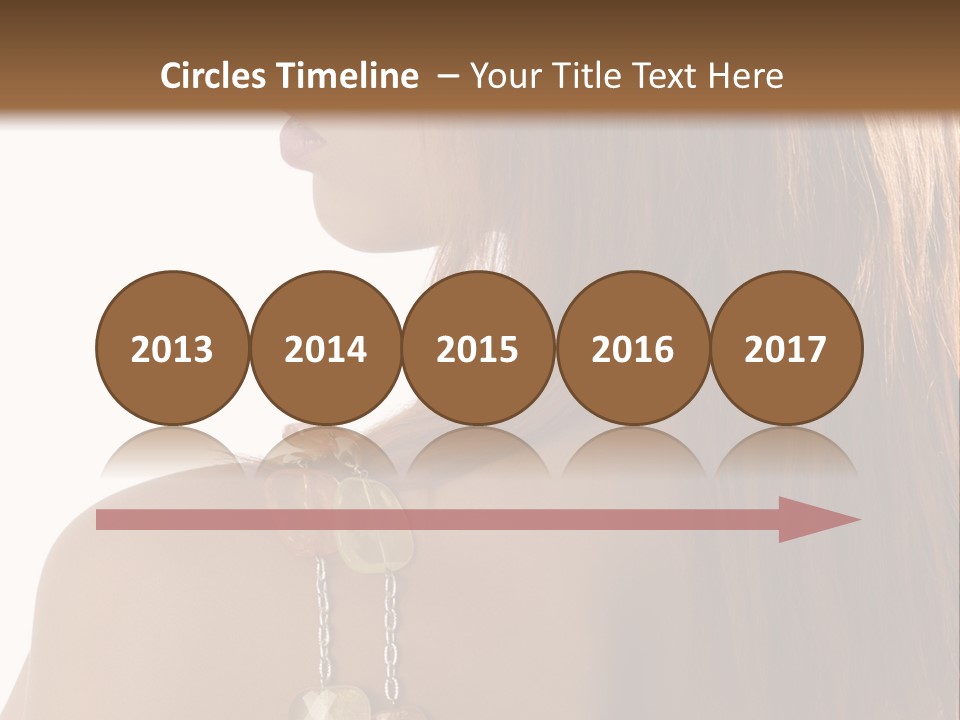 Back Side Shot Of Young And Beautiful Red Haired With Stones Necklace On Shoulder PowerPoint Template