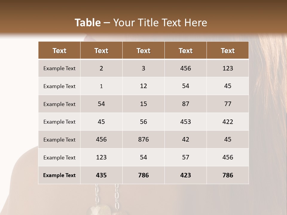 Back Side Shot Of Young And Beautiful Red Haired With Stones Necklace On Shoulder PowerPoint Template