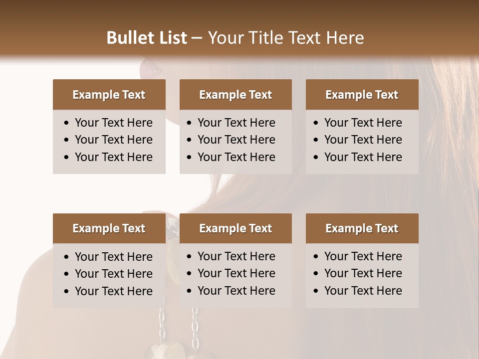 Back Side Shot Of Young And Beautiful Red Haired With Stones Necklace On Shoulder PowerPoint Template