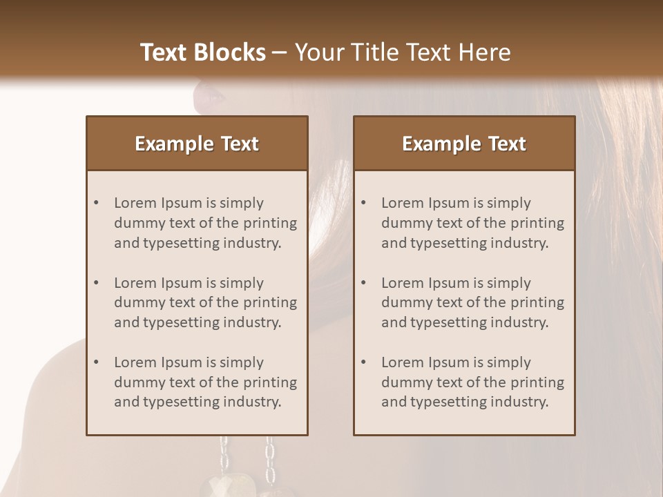 Back Side Shot Of Young And Beautiful Red Haired With Stones Necklace On Shoulder PowerPoint Template