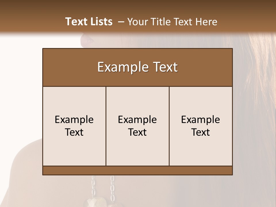 Back Side Shot Of Young And Beautiful Red Haired With Stones Necklace On Shoulder PowerPoint Template