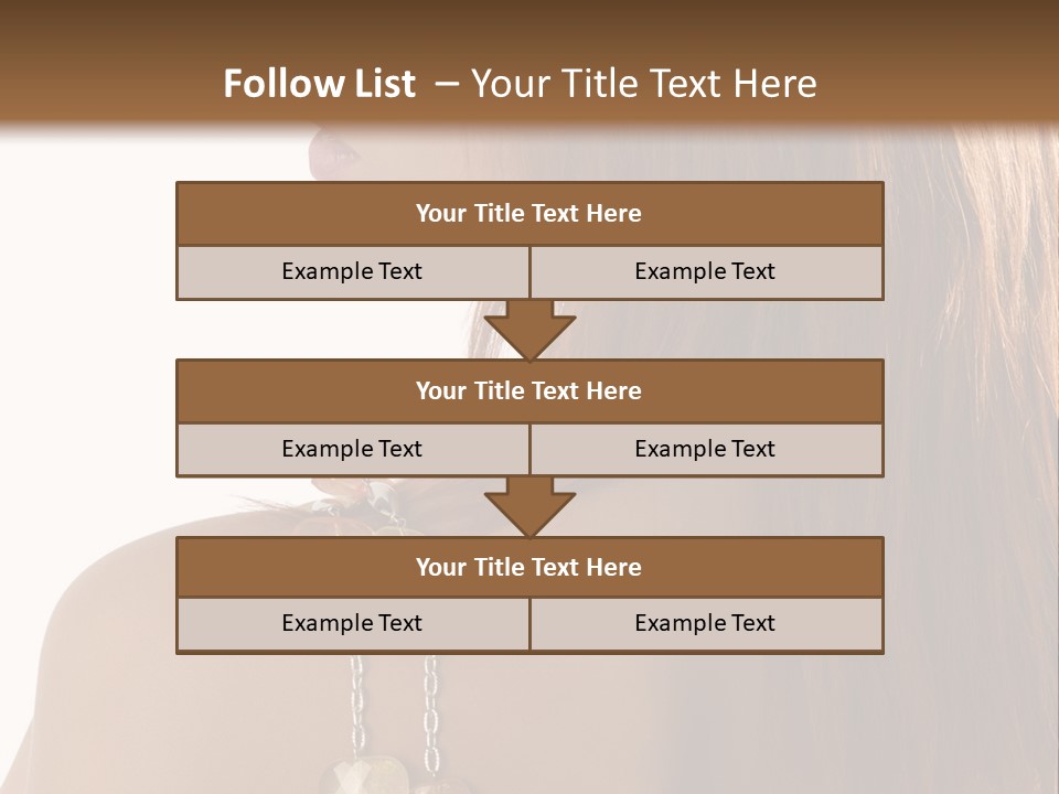 Back Side Shot Of Young And Beautiful Red Haired With Stones Necklace On Shoulder PowerPoint Template