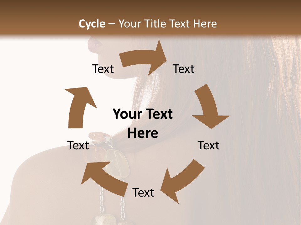 Back Side Shot Of Young And Beautiful Red Haired With Stones Necklace On Shoulder PowerPoint Template