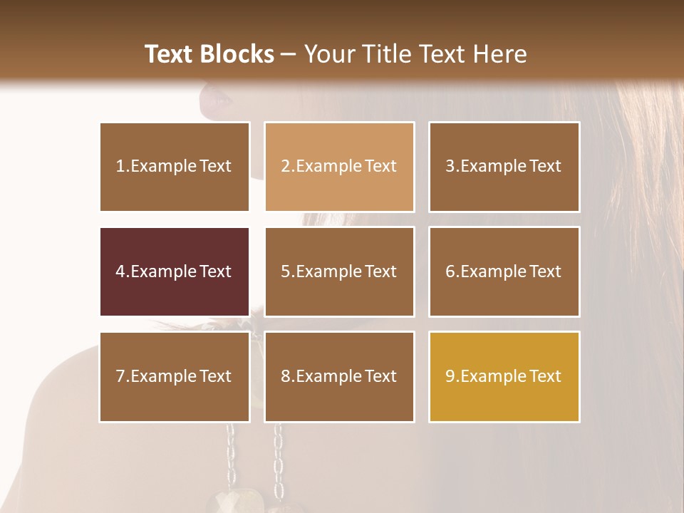 Back Side Shot Of Young And Beautiful Red Haired With Stones Necklace On Shoulder PowerPoint Template