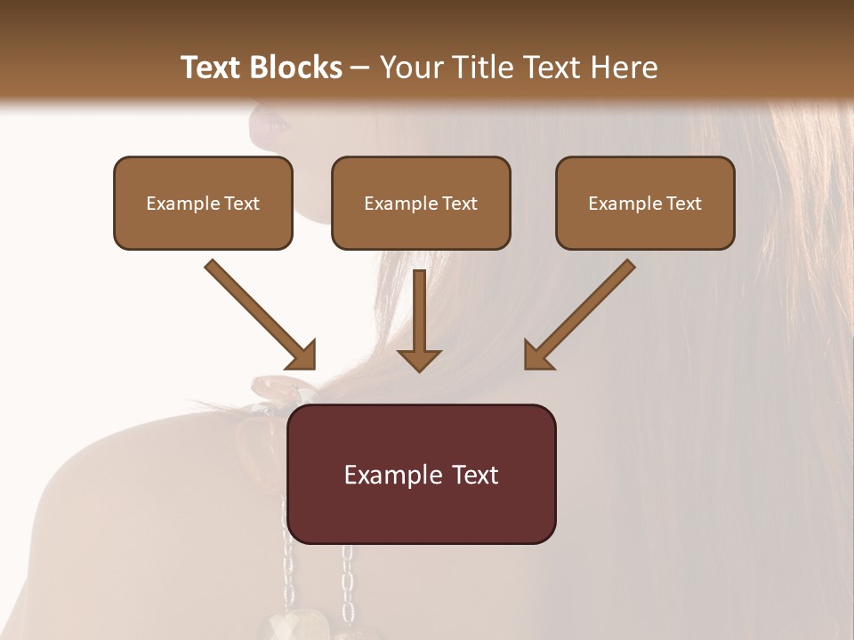 Back Side Shot Of Young And Beautiful Red Haired With Stones Necklace On Shoulder PowerPoint Template