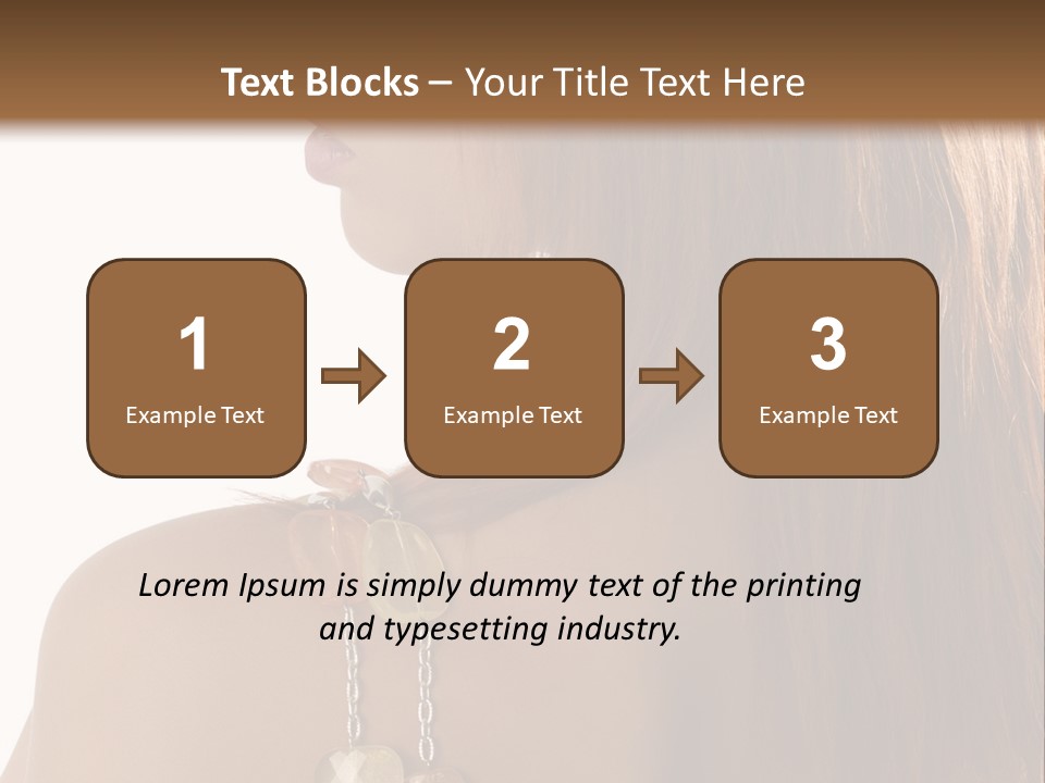 Back Side Shot Of Young And Beautiful Red Haired With Stones Necklace On Shoulder PowerPoint Template