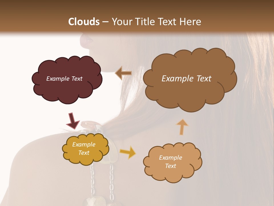 Back Side Shot Of Young And Beautiful Red Haired With Stones Necklace On Shoulder PowerPoint Template