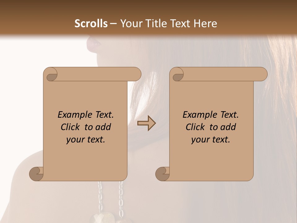 Back Side Shot Of Young And Beautiful Red Haired With Stones Necklace On Shoulder PowerPoint Template