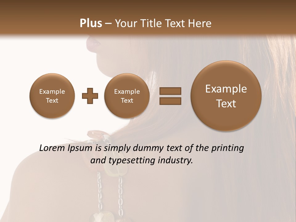 Back Side Shot Of Young And Beautiful Red Haired With Stones Necklace On Shoulder PowerPoint Template