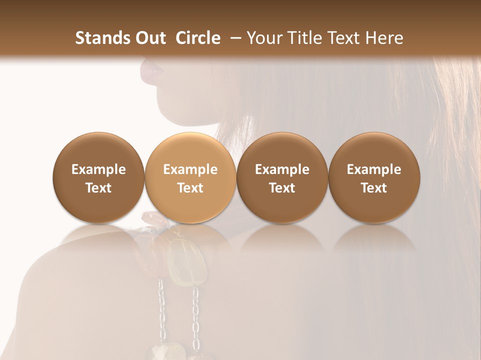 Back Side Shot Of Young And Beautiful Red Haired With Stones Necklace On Shoulder PowerPoint Template