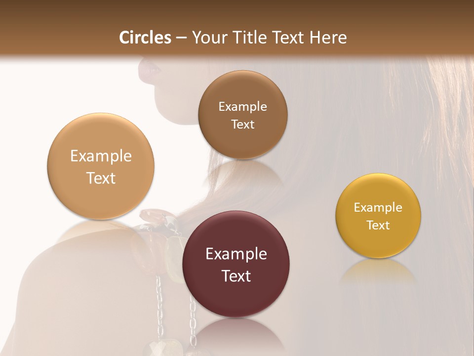 Back Side Shot Of Young And Beautiful Red Haired With Stones Necklace On Shoulder PowerPoint Template