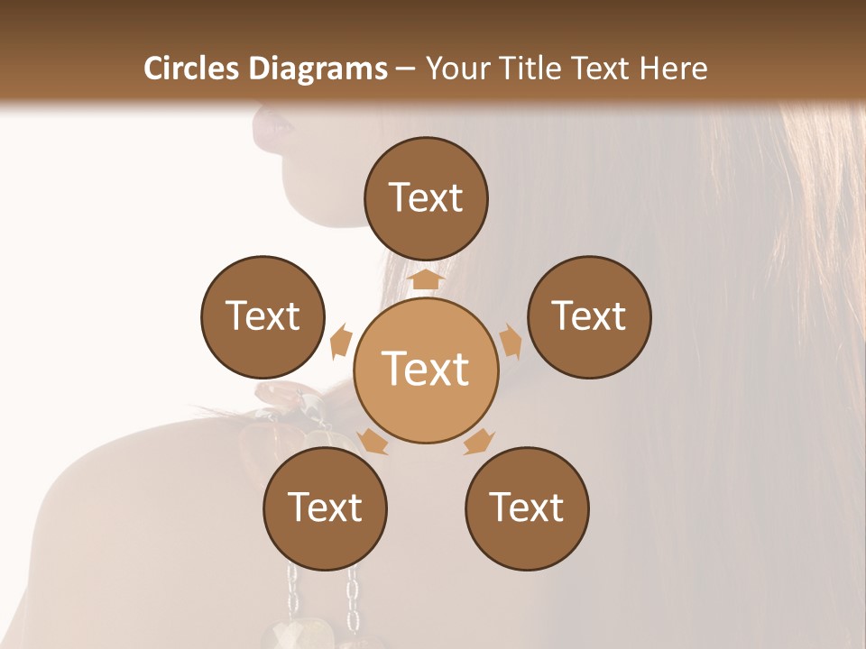 Back Side Shot Of Young And Beautiful Red Haired With Stones Necklace On Shoulder PowerPoint Template