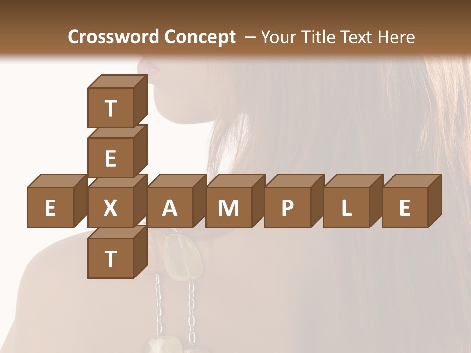 Back Side Shot Of Young And Beautiful Red Haired With Stones Necklace On Shoulder PowerPoint Template