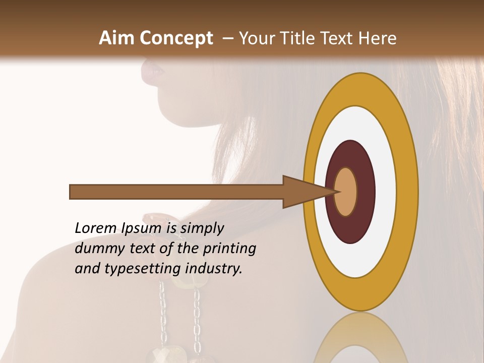 Back Side Shot Of Young And Beautiful Red Haired With Stones Necklace On Shoulder PowerPoint Template