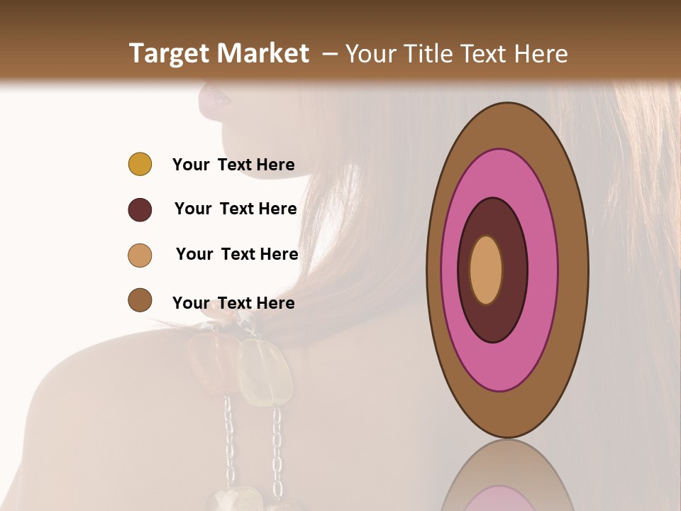 Back Side Shot Of Young And Beautiful Red Haired With Stones Necklace On Shoulder PowerPoint Template