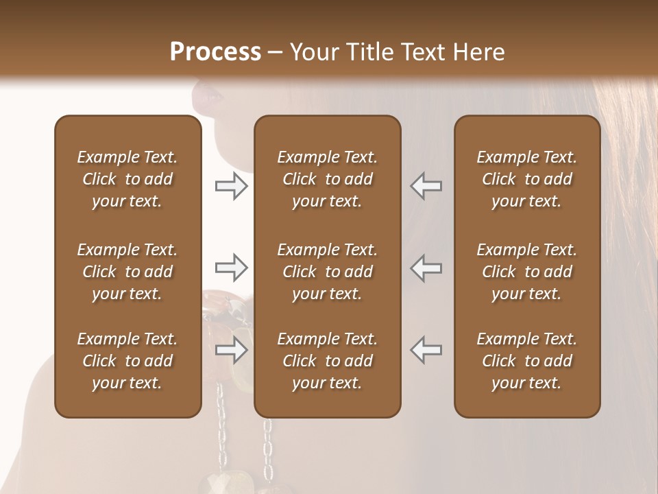 Back Side Shot Of Young And Beautiful Red Haired With Stones Necklace On Shoulder PowerPoint Template