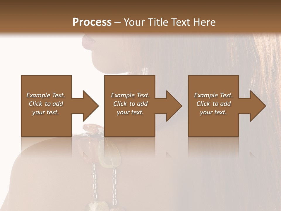 Back Side Shot Of Young And Beautiful Red Haired With Stones Necklace On Shoulder PowerPoint Template