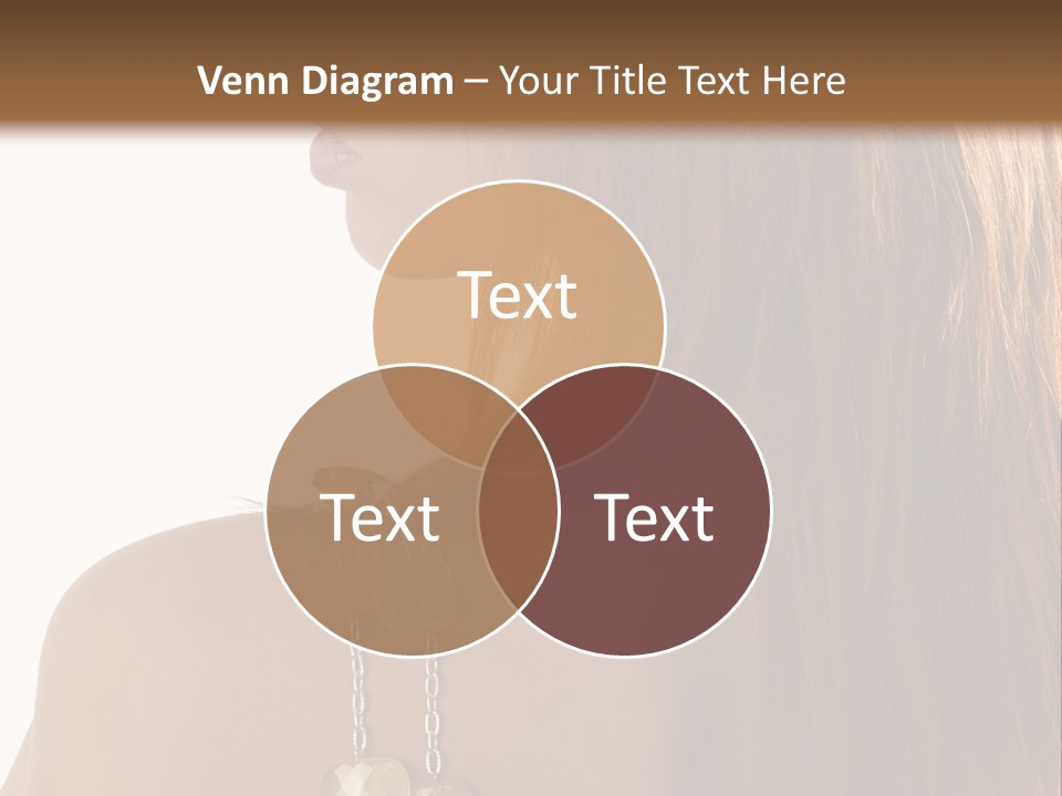 Back Side Shot Of Young And Beautiful Red Haired With Stones Necklace On Shoulder PowerPoint Template