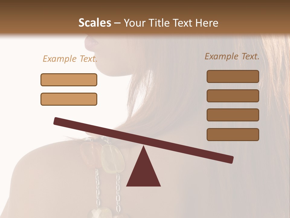 Back Side Shot Of Young And Beautiful Red Haired With Stones Necklace On Shoulder PowerPoint Template