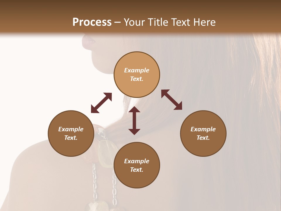 Back Side Shot Of Young And Beautiful Red Haired With Stones Necklace On Shoulder PowerPoint Template