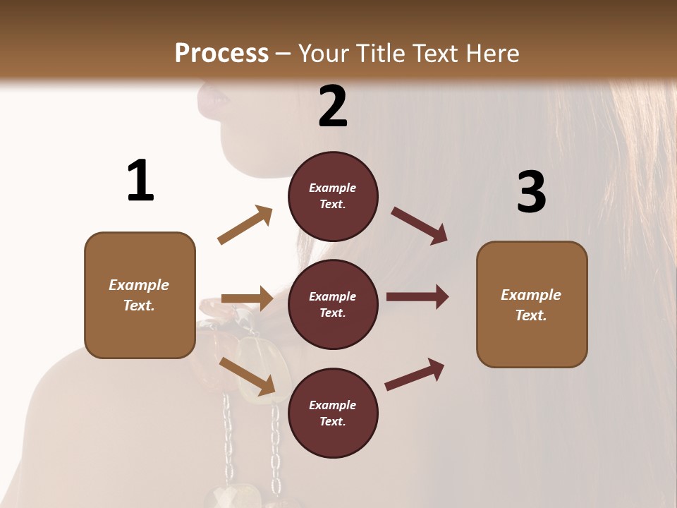 Back Side Shot Of Young And Beautiful Red Haired With Stones Necklace On Shoulder PowerPoint Template