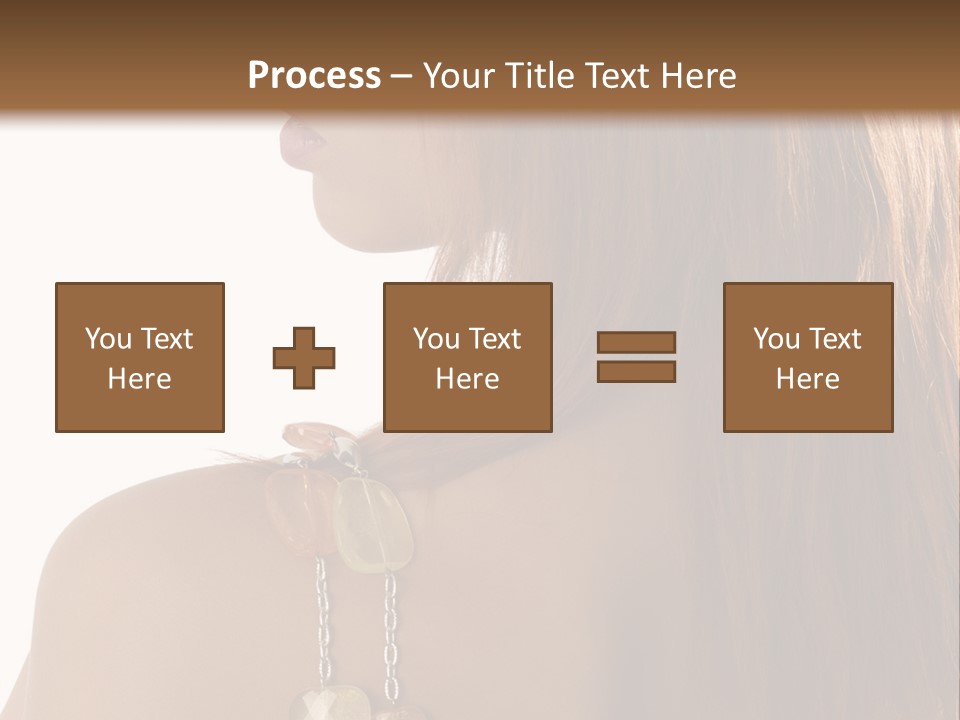 Back Side Shot Of Young And Beautiful Red Haired With Stones Necklace On Shoulder PowerPoint Template