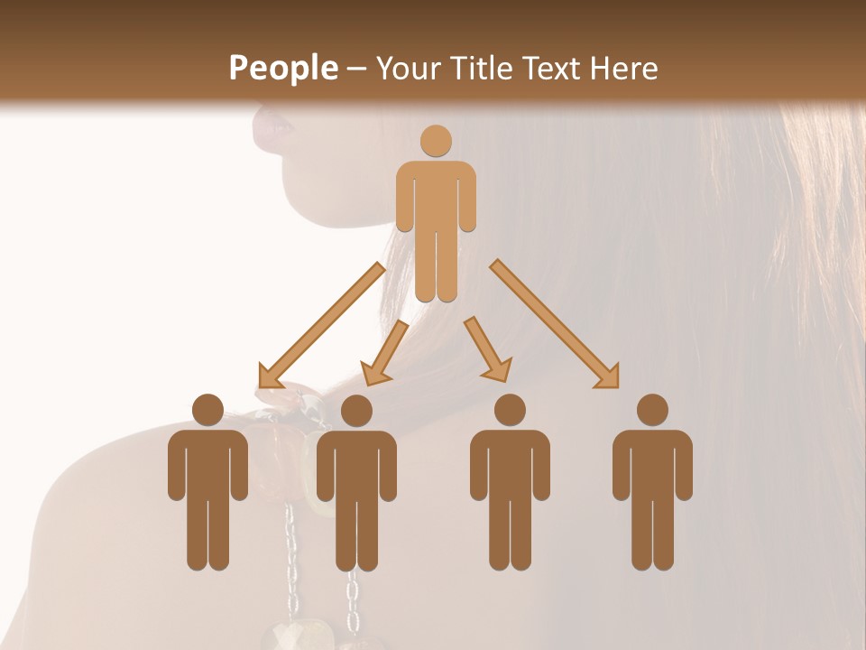 Back Side Shot Of Young And Beautiful Red Haired With Stones Necklace On Shoulder PowerPoint Template