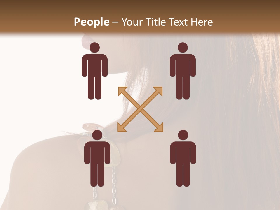 Back Side Shot Of Young And Beautiful Red Haired With Stones Necklace On Shoulder PowerPoint Template