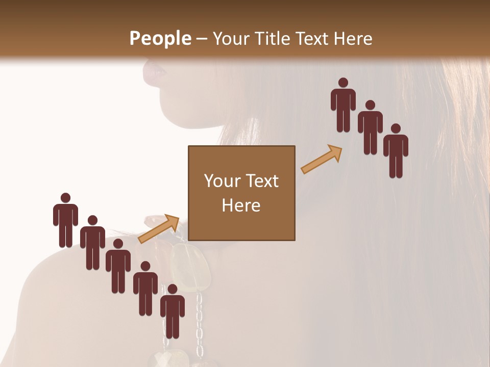 Back Side Shot Of Young And Beautiful Red Haired With Stones Necklace On Shoulder PowerPoint Template