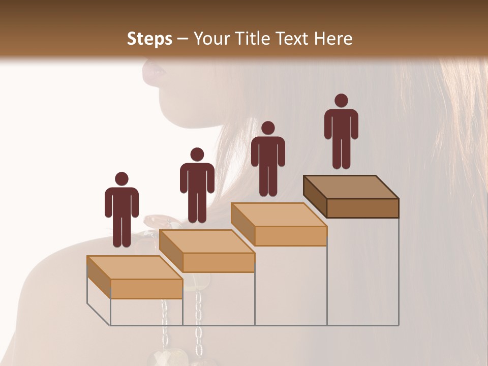 Back Side Shot Of Young And Beautiful Red Haired With Stones Necklace On Shoulder PowerPoint Template