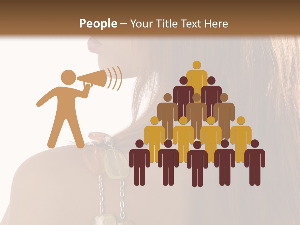 Back Side Shot Of Young And Beautiful Red Haired With Stones Necklace On Shoulder PowerPoint Template