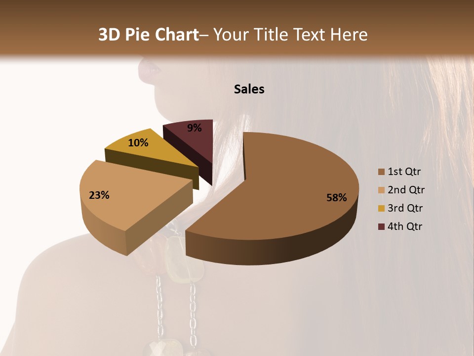 Back Side Shot Of Young And Beautiful Red Haired With Stones Necklace On Shoulder PowerPoint Template