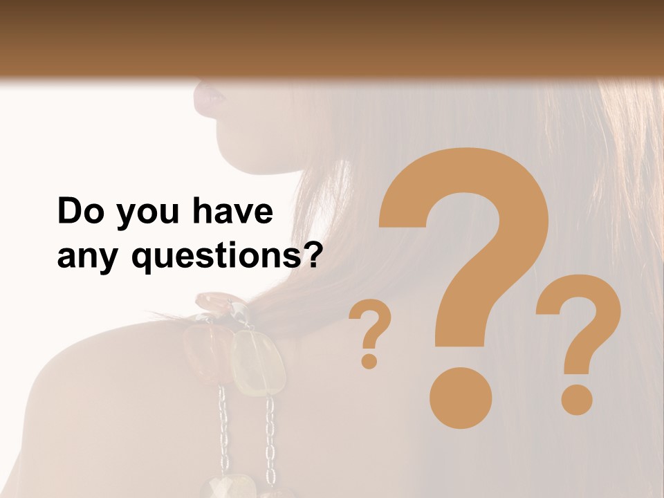 Back Side Shot Of Young And Beautiful Red Haired With Stones Necklace On Shoulder PowerPoint Template