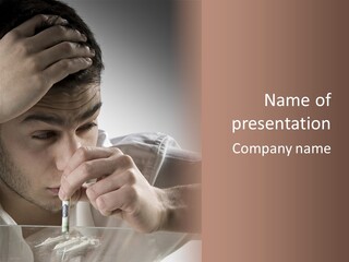 Cocaine And Man PowerPoint Template