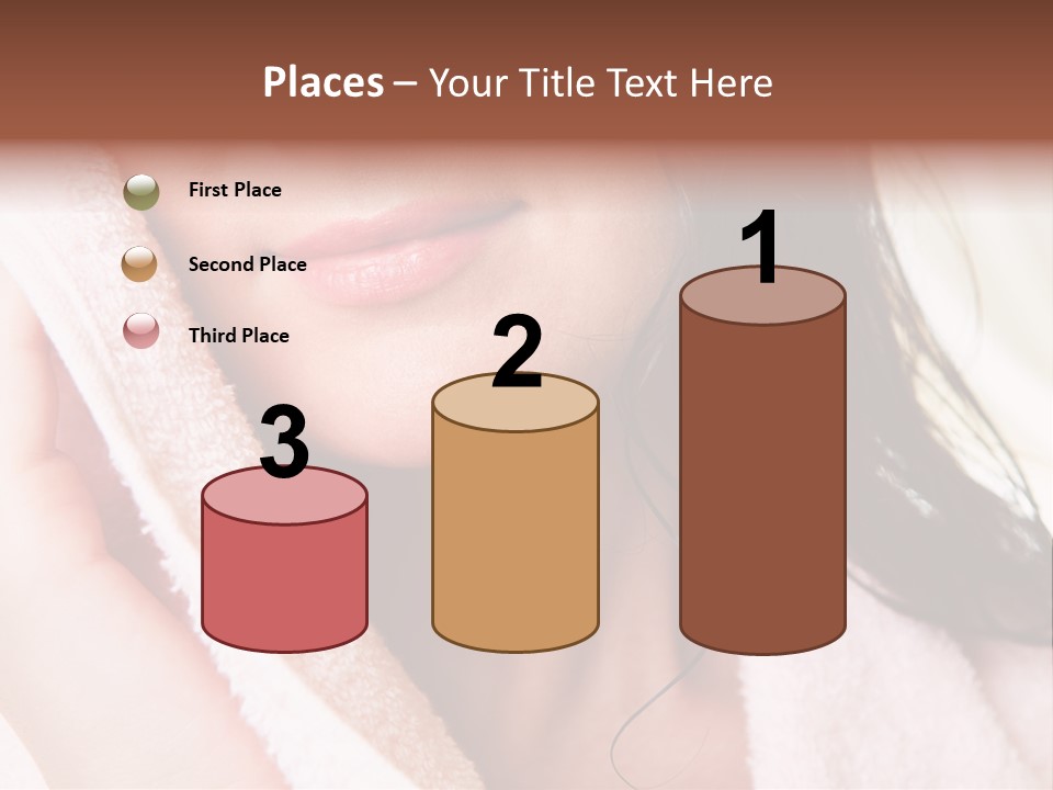 Lower Part Of Female Face Drying Herself With Soft Towel PowerPoint Template