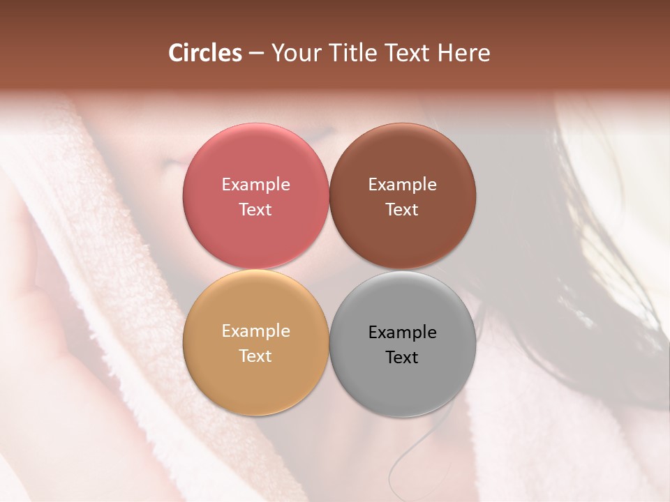 Lower Part Of Female Face Drying Herself With Soft Towel PowerPoint Template