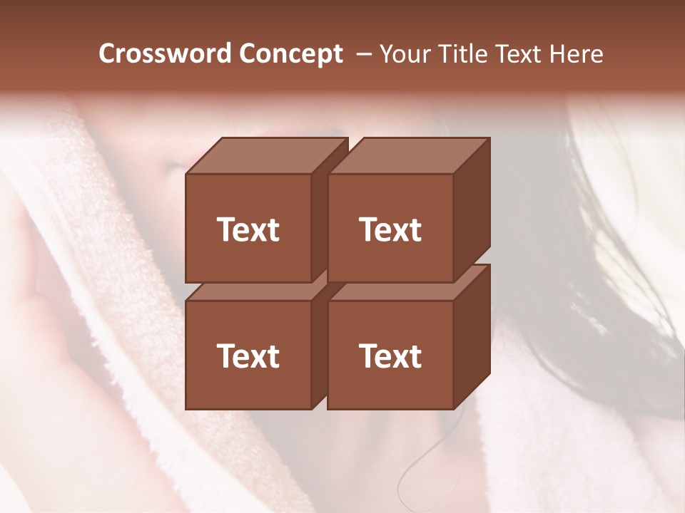 Lower Part Of Female Face Drying Herself With Soft Towel PowerPoint Template