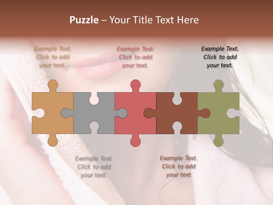 Lower Part Of Female Face Drying Herself With Soft Towel PowerPoint Template